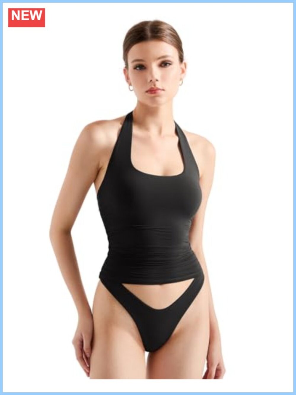 Double Lined Backless Halter Tank Top Y2K Going Out Tops